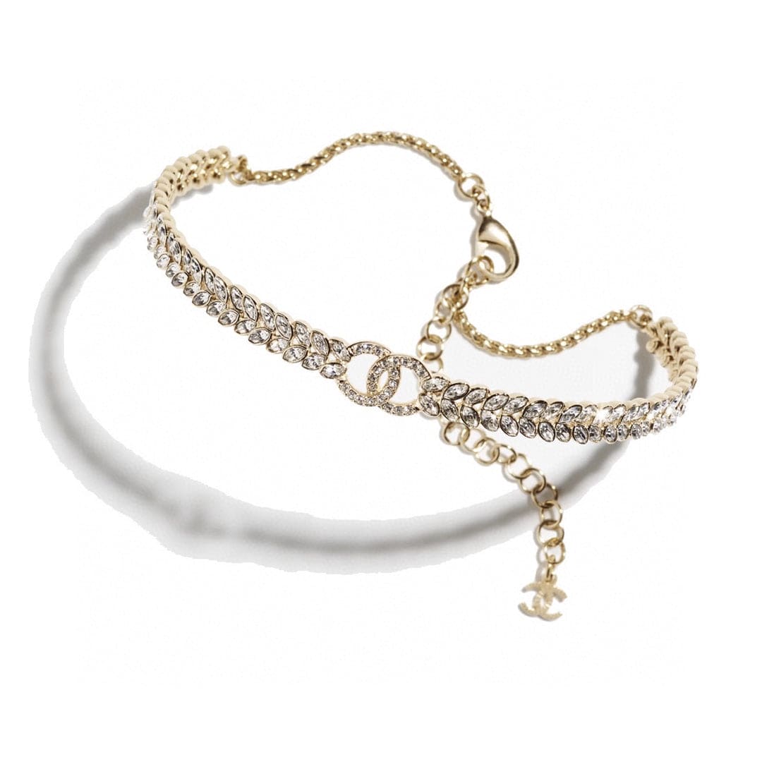 18K  Chanel Chain Choker Diamonds Necklace