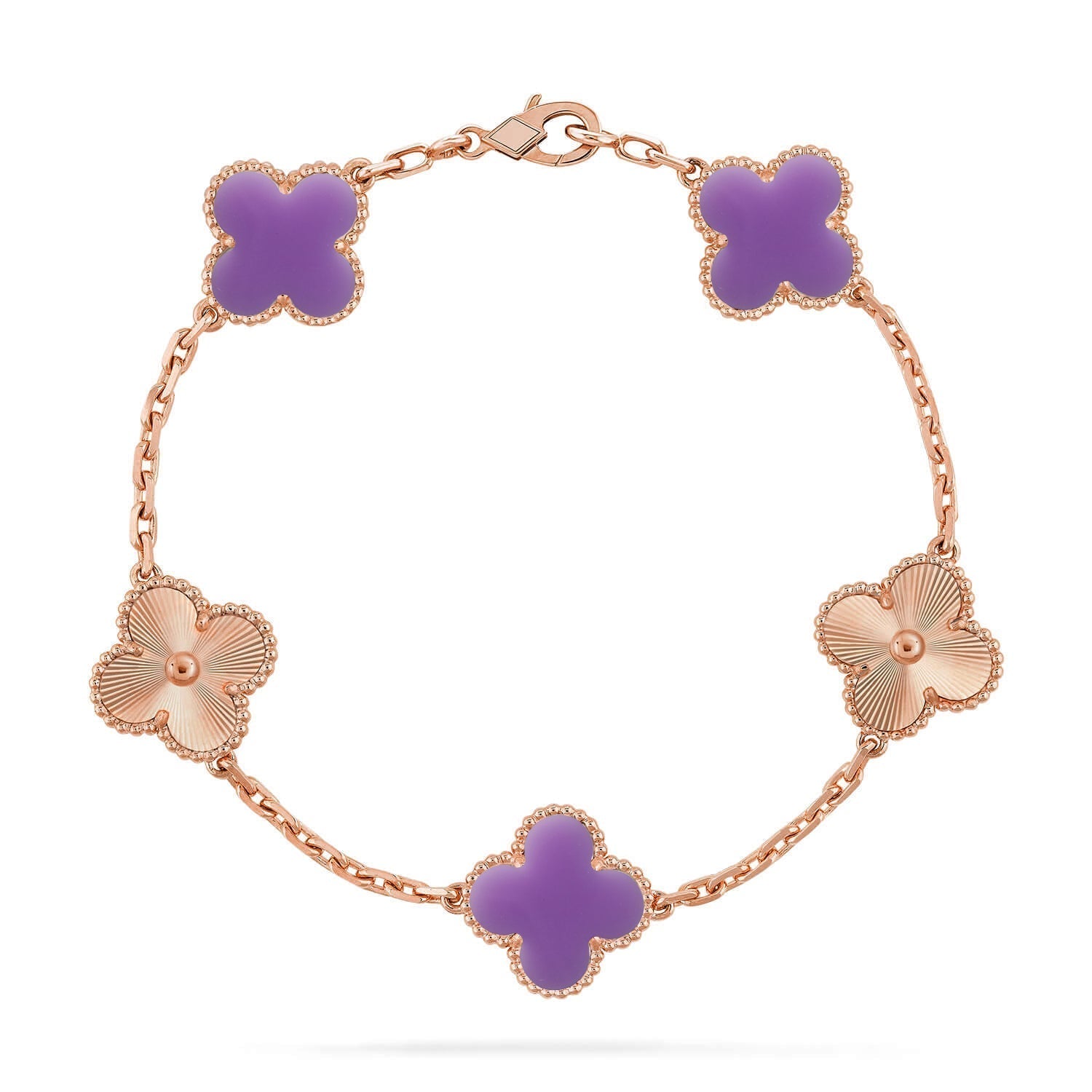VCA CLOVER 5 MOTIF LIGHT PURPLE BRACELET COLLECTION